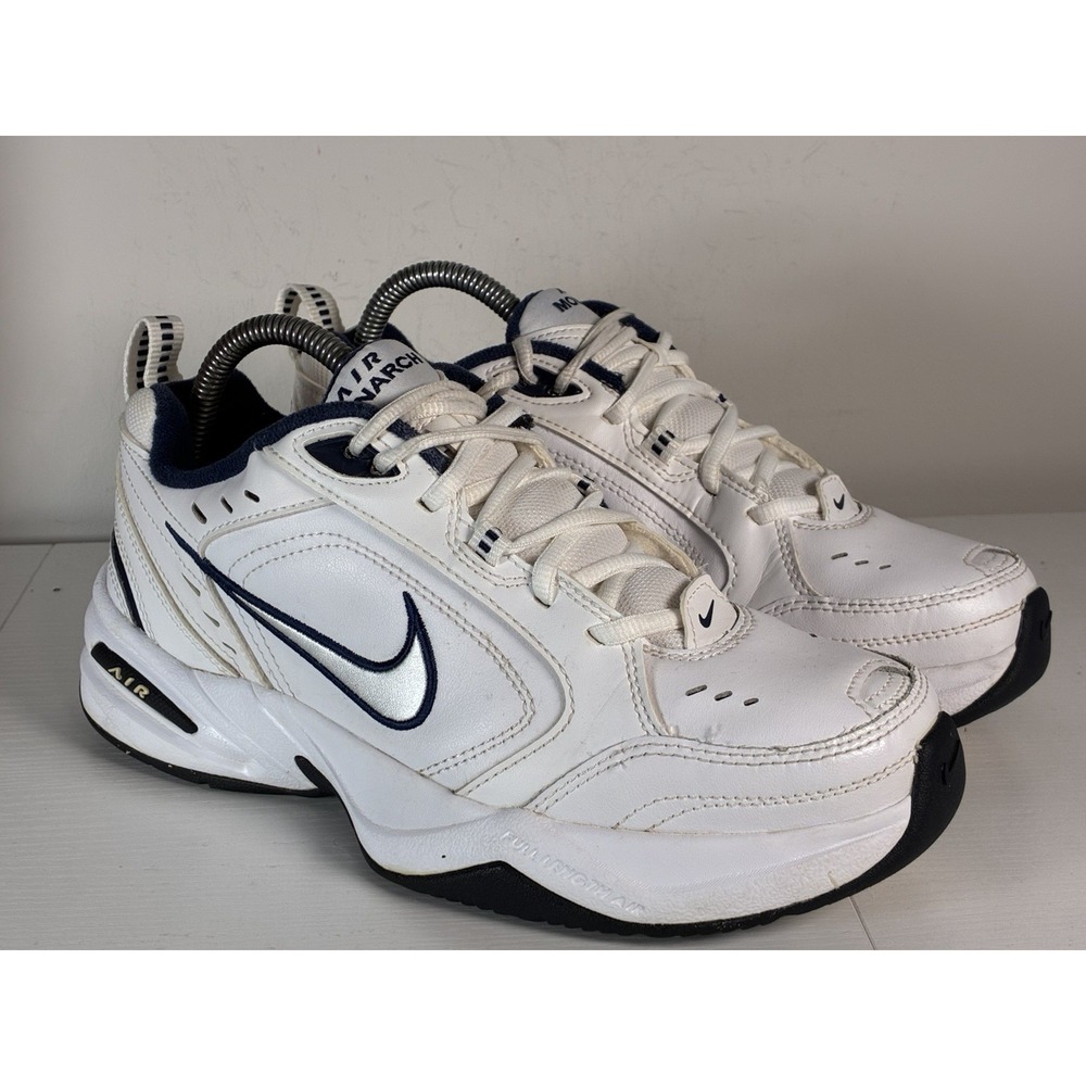 Size 7.5 - Nike Air Monarch IV White Navy Men's Shoes Sneakers